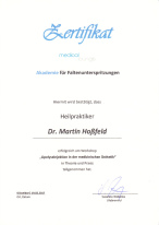 Zertifikat Injektionslipolyse Heilpraktiker Dr. Martin Hoßfeld Aachen Herzogenrath