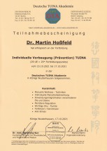 Zertifikat klinische Tuina IV Prävention DTA Dr. Martin Hoßfeld